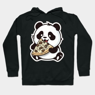 Cute Cartoon Panda Eating Pizza Funny Kawaii Hoodie